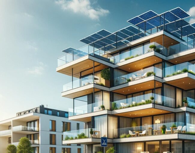 Balkonkraftwerk Mietshaus Stadt